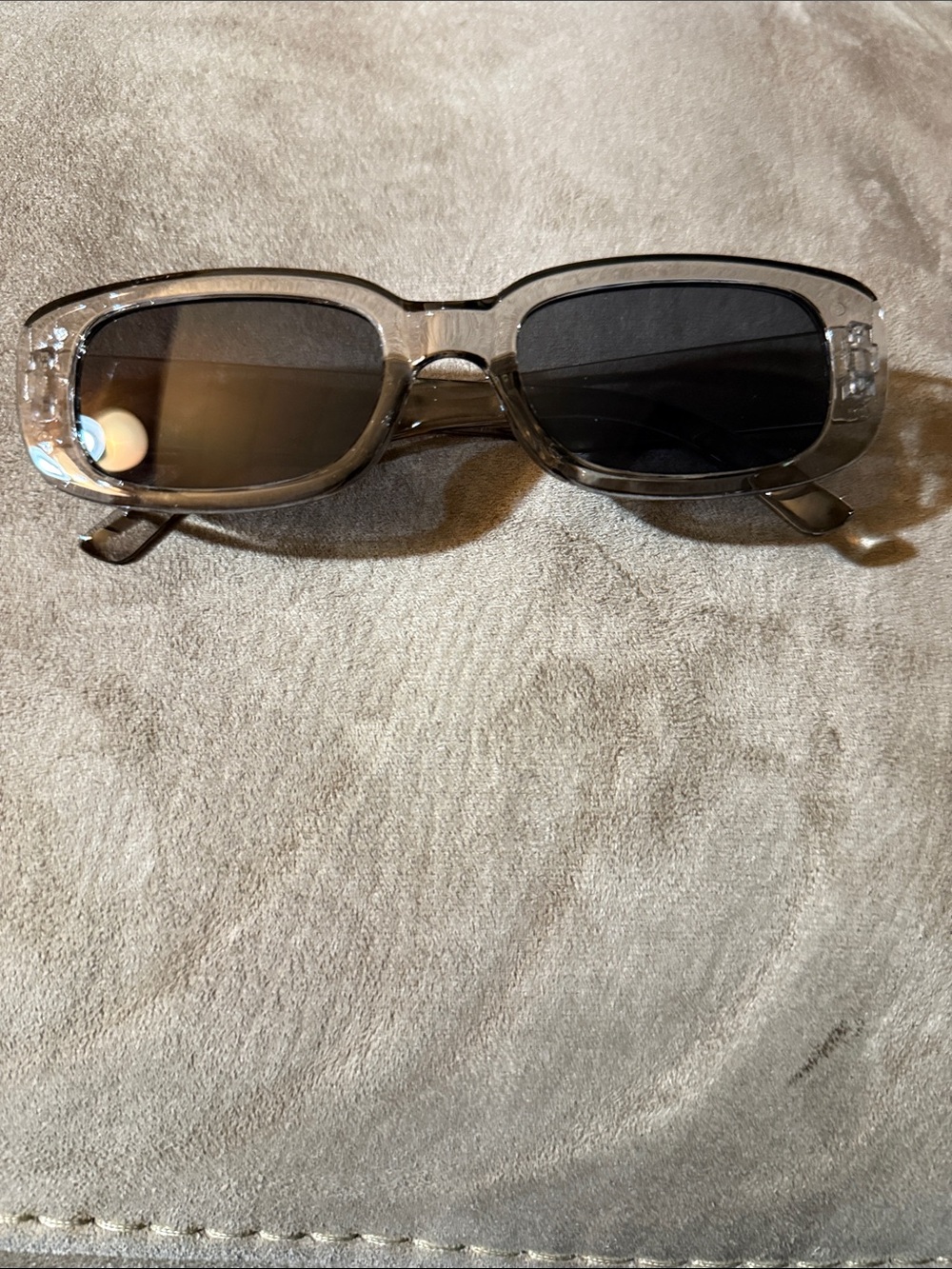 Smoky Clear Rectangular Sunglasses - Gray Lenses
